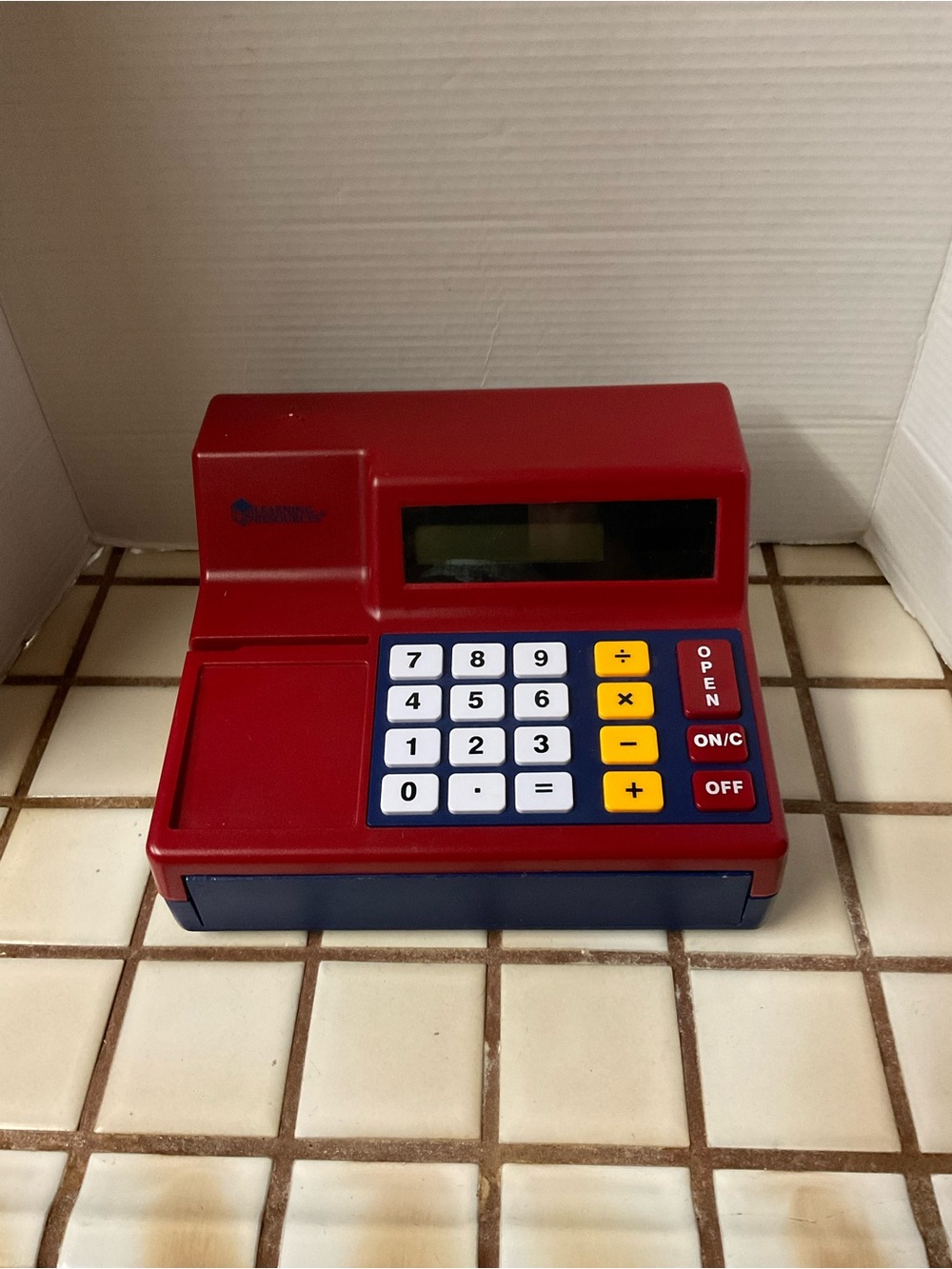 Kids Red and Blue Play Cash Register - Educational Counting Toy